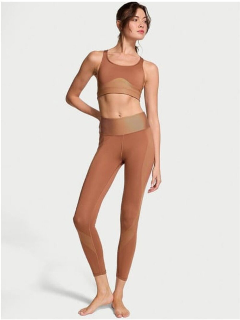 Victoria's Secret Sport Essential Leggings Copper Brown & Gold XL NWT
